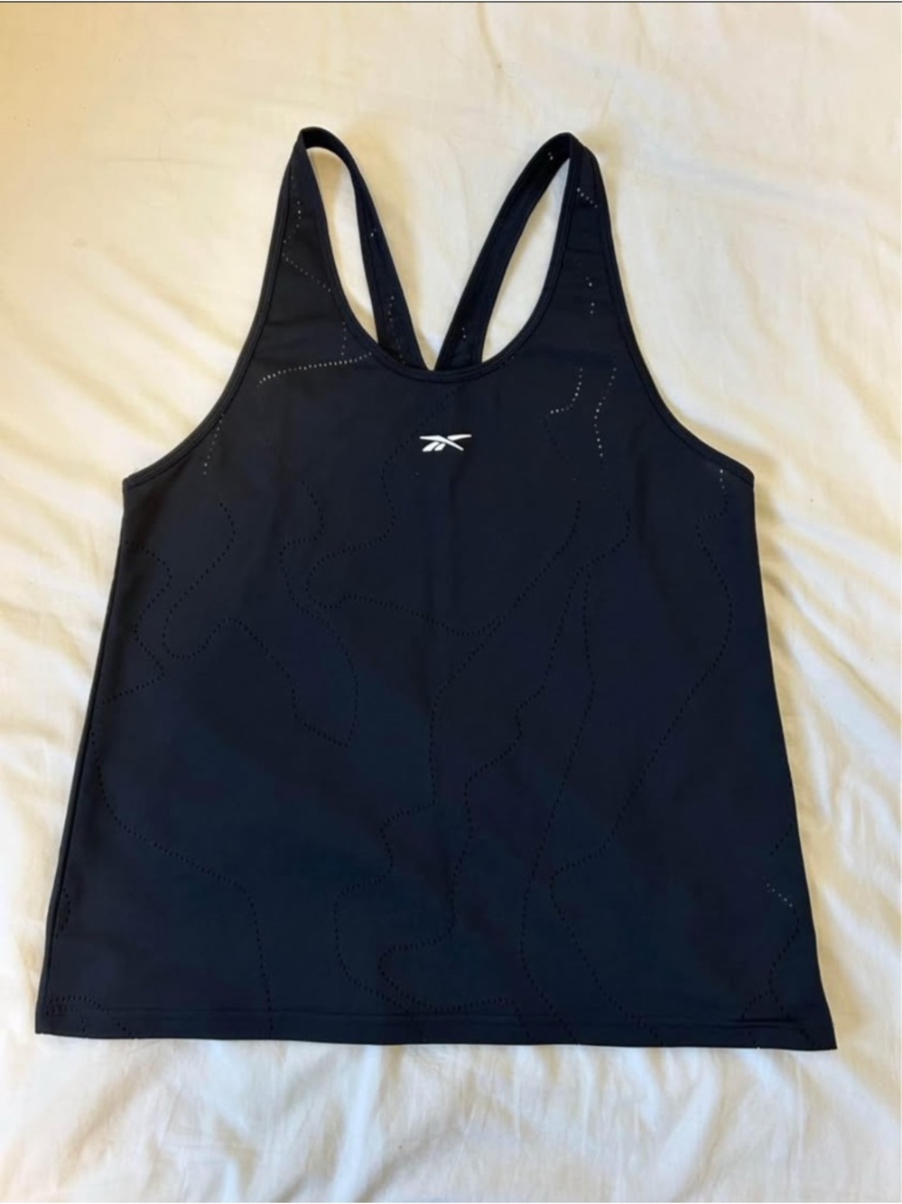 Reebok Black Perforated Racerback Tank Top